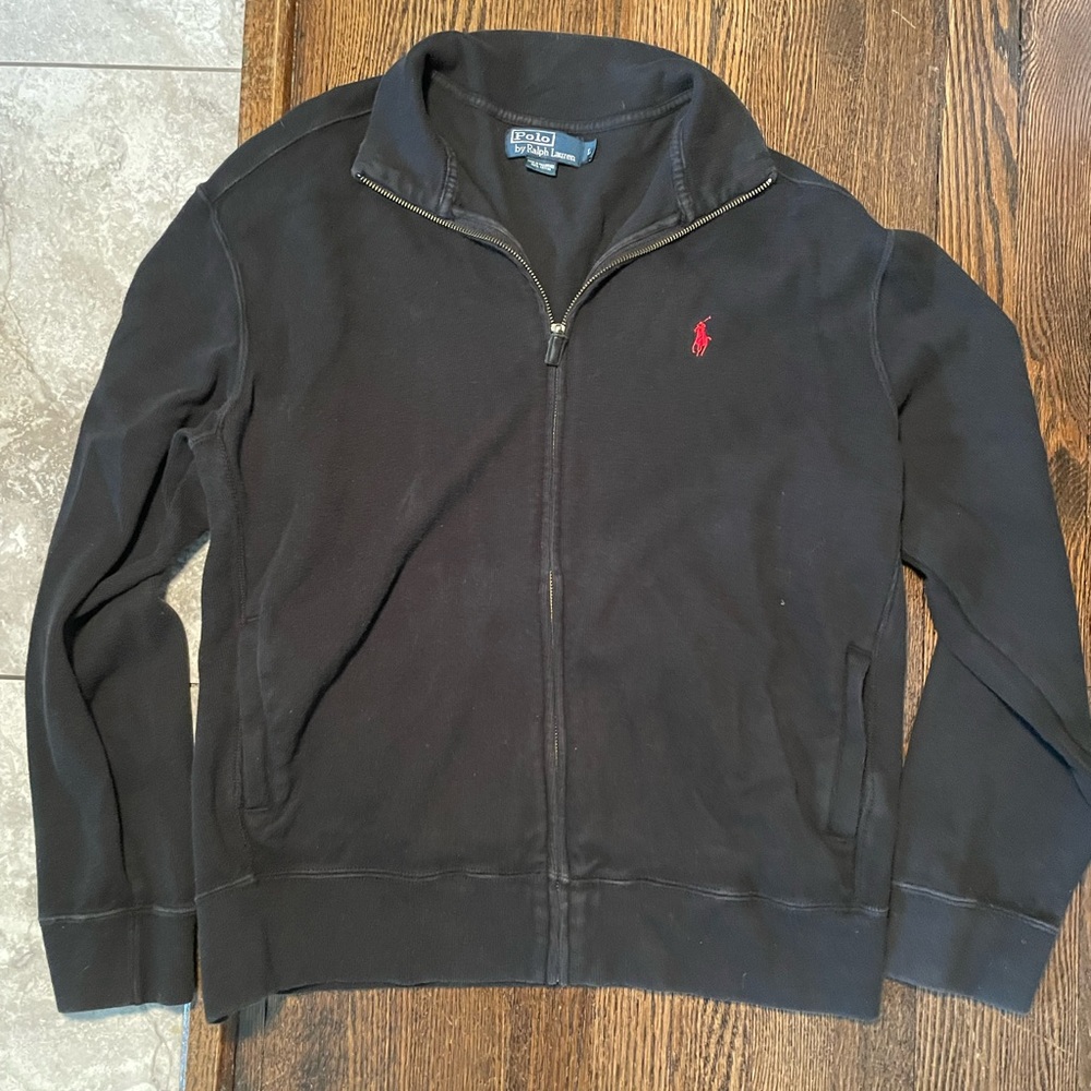 Polo Ralph Lauren Mens Zip Up Sweater Black Large